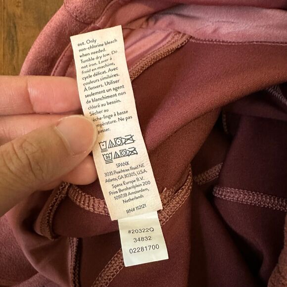 SPANX Faux Suede Leggings Rich Rose High Rise Activewear - Picture 10 of 13